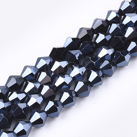 Electroplate Glass Beads Strands EGLA-Q118-6mm-A03-1