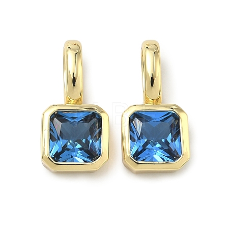 Brass Micro Pave Cubic Zirconia Charms KK-G555-21G-12-1