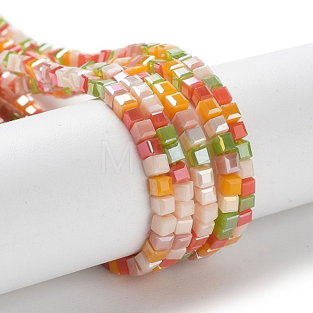 Gradient Color Electroplate Glass Bead Strands GLAA-E042-05-B03-1