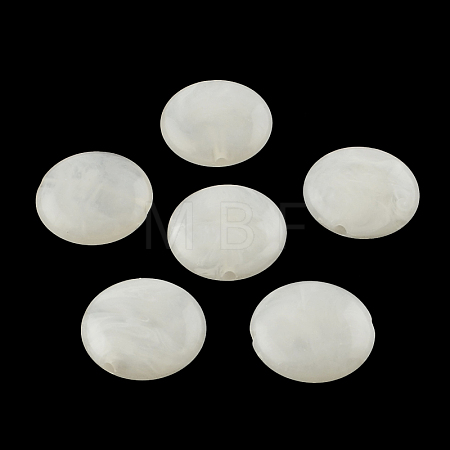 Flat Round Imitation Gemstone Acrylic Beads OACR-R051-26-1