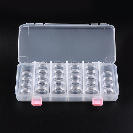 Plastic Bead Storage Containers with Lids and 30PCS Mini Storage Jars C020Y-1