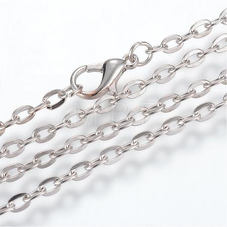Iron Cable Chains Necklace Making MAK-R013-70cm-P-1