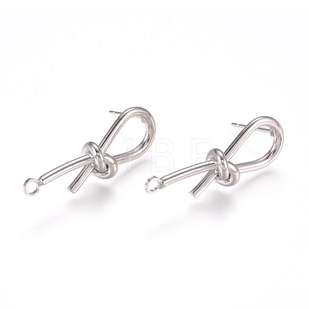 Brass Stud Earring Findings KK-L198-010P-1