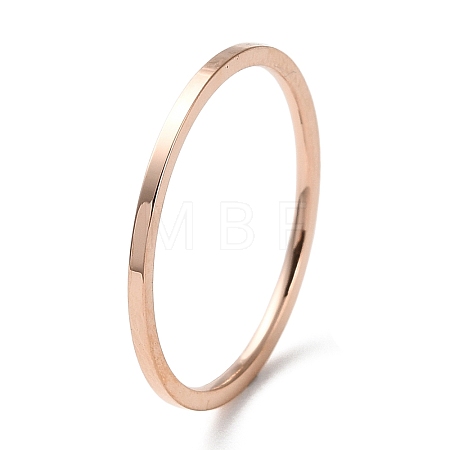 Ion Plating(IP) 304 Stainless Steel Simple Plain Band Finger Ring for Women Men High Polished RJEW-F152-05RG-1