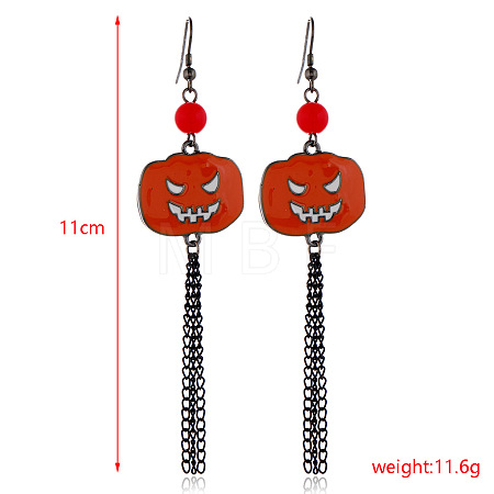 Halloween Theme Alloy Enamel Dangle Earrings FS-WG50C46-18-1