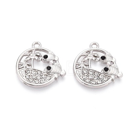 Alloy and Rhinestone Pendants PALLOY-T092-18B-P-1