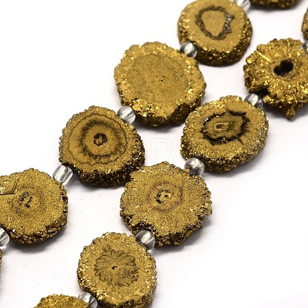 Natural Druzy Quartz Crystal Beads Strands G-F582-A03-1