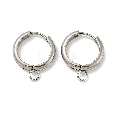 Tarnish Resistant 201 Stainless Steel Huggie Hoop Earring Findings STAS-P283-01Z-P-1