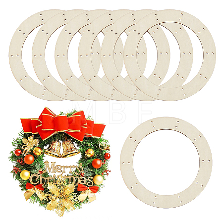 8Pcs Wreath Frames for Crafts WOOD-FG0001-35-1