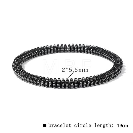 Synthetic Non-magnetic Hematite Beads Stretch Bracelets for Men RL7655-9-1