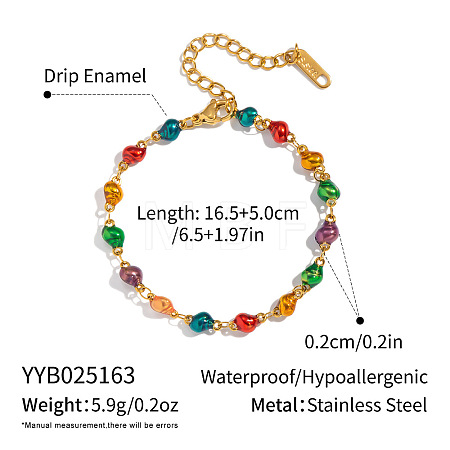 Conch 304 Stainless Steel Enamel Link Chain Bracelets for Women AZ3410-3-1