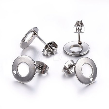 Non-Tarnish 304 Stainless Steel Stud Earring Findings STAS-H472-01P-1