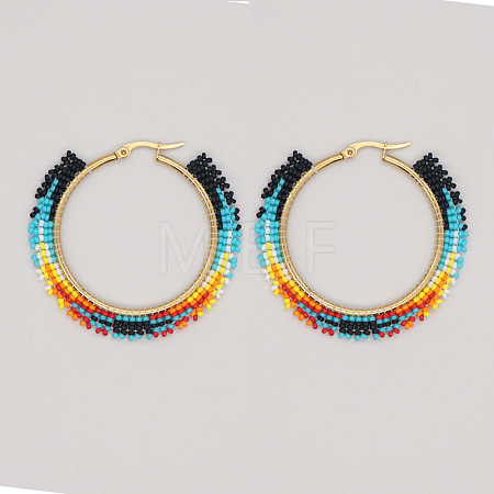 Stainless Steel Hoop Earrings OL6632-5-1