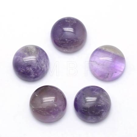 Natural Amethyst Cabochons G-P393-R39-12mm-1