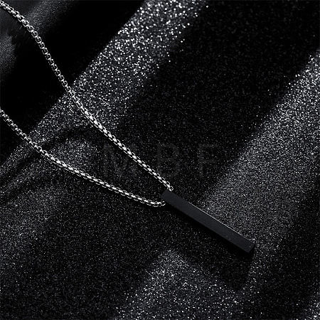 Cuboid 201 Stainless Steel Pendant Necklaces for Men FS-WGBE4EC-03-1
