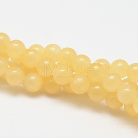 Natural Yellow Jade Bead Strands G-K121-01-12mm-1