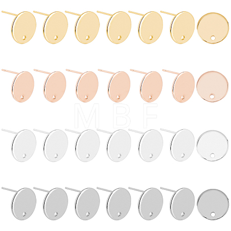 24Pcs 4 Colors 201 Stainless Steel Stud Earring Findings STAS-FH0001-78-1