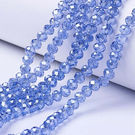Electroplate Glass Beads Strands EGLA-A034-T8mm-A17-1