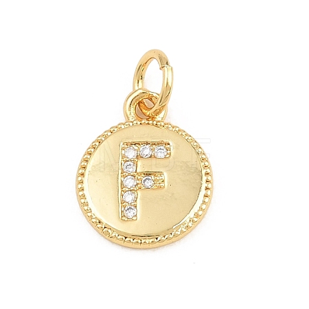 Brass Micro Pave Clear Cubic Zirconia Charms CU-CBA56CE-12G-F-1
