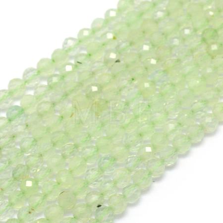 Natural Prehnite Beads Strands G-E411-25-4mm-1
