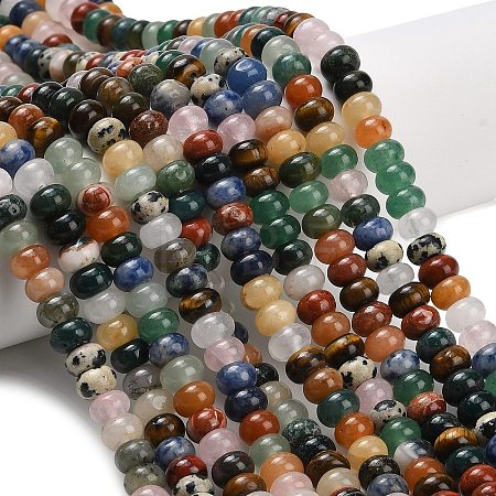 Natural Mixed Gemstone Beads Strands X-G-B189-A01-5x8mm-1