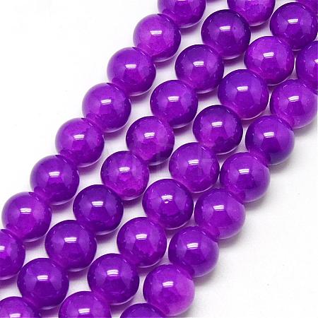Baking Paint Crackle Glass Bead Strands DGLA-Q023-8mm-YS12-1