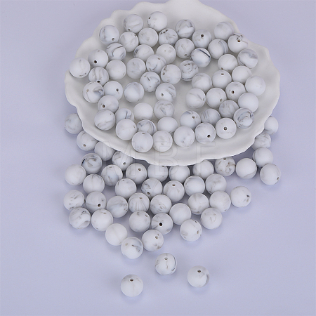 Round Silicone Focal Beads SI-JX0046A-63-1