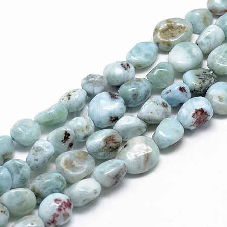 Natural Larimar Beads Strands G-R445-8x10-15-1