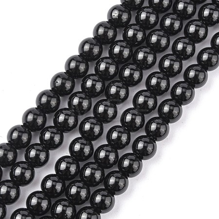 Synthetic Black Stone Beads Strands X-GSR6mmC044-1