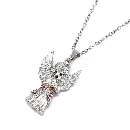 Alloy Guardian Angel Pendant Necklaces for Women FS-WG32A2C-01-1