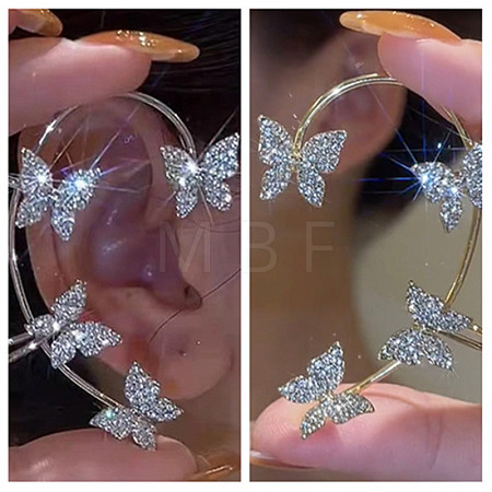 Alloy Rhinestone Cuff Earrings FS-WGFB378-06-1