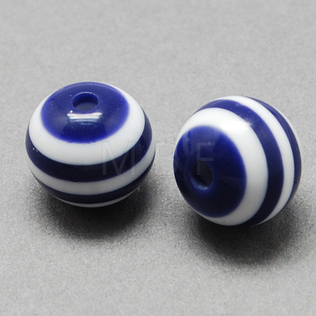 Round Striped Resin Beads RESI-R158-20mm-12-1