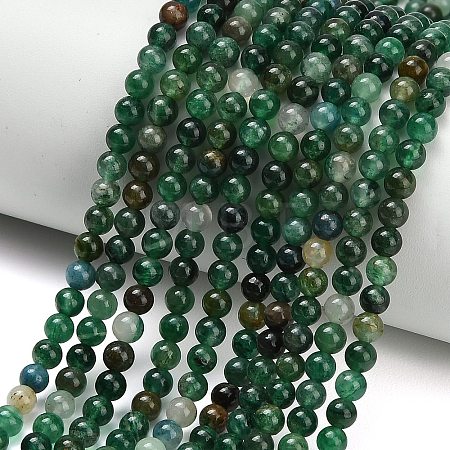Natural Fuchsite Beads Strands G-L661-B01-4mm-A-1