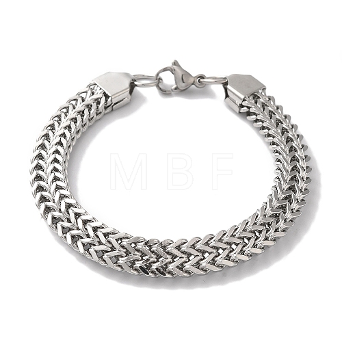 Non-Tarnish 201 Stainless Steel Wheat Chain Bracelets for Women Men BJEW-H612-07A-P-1