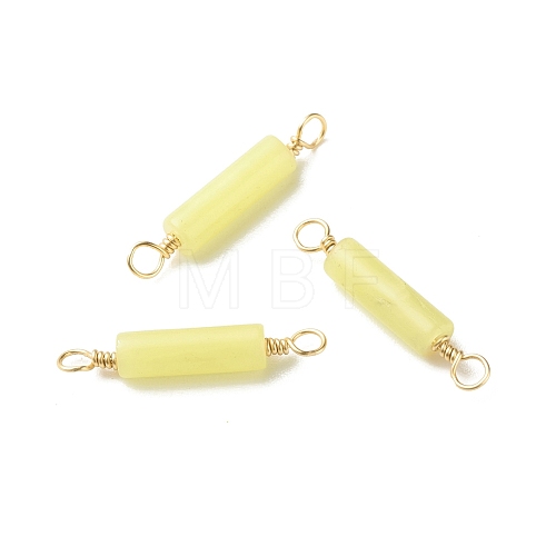 Natural Lemon Jade Connector Charms PALLOY-JF01454-08-1