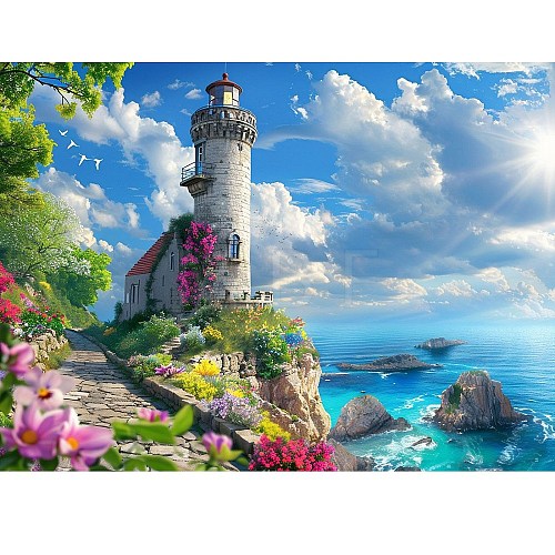 Lighthouse Island DIY Diamond Painting Kit PW-WG8E973-07-1