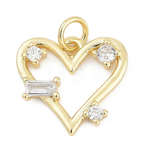 Brass Micro Pave Clear Cubic Zirconia Pendants KK-G522-53G-03-1