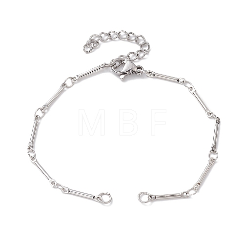 Brass Bar Link Chain Bracelet Making AJEW-JB01219-02-1