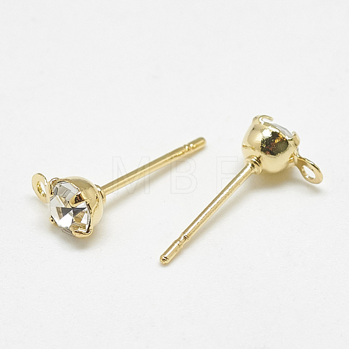 Brass Stud Earring Findings KK-S347-149-1