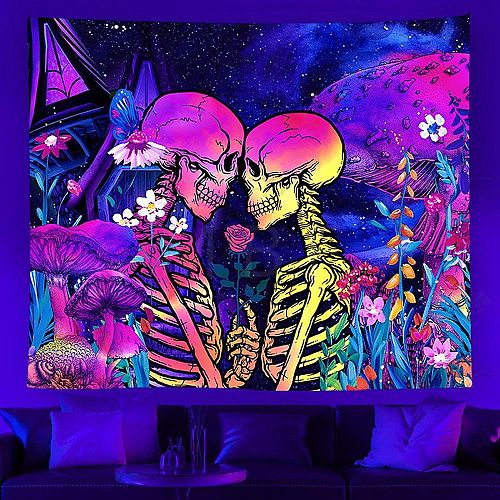 UV Reactive Blacklight Trippy Polyester Wall Hanging Tapestry LUMI-PW0004-069C-03-1