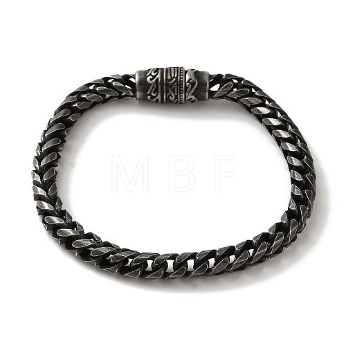 316 Surgical Stainless Steel Wheat Chain Bracelets with Magnetic Clasps BJEW-Q349-04B-1