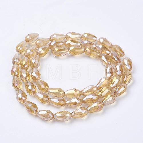 Electroplate Glass Beads Strands EGLA-D015-15x10mm-24-1