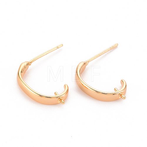 Brass Earring Findings X-KK-T062-208G-NF-1