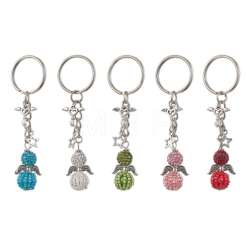 Alloy with Glass Seed Beads Keychain KEYC-MZ00010-1