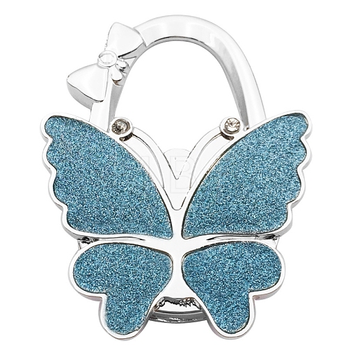 Glitter Butterfly Zinc Alloy Crystal Rhinestone Bag Hanger BAGH-F001-A07-1