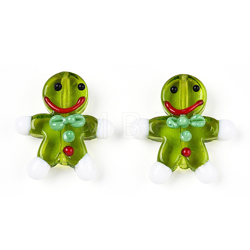 Gingerbread Man Handmade Lampwork Beads LAMP-G150-04E-1