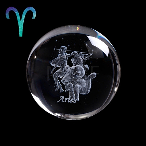 Inner Carving Constellation Glass Crystal Ball Diaplay Decoration PW-WG22452-02-1