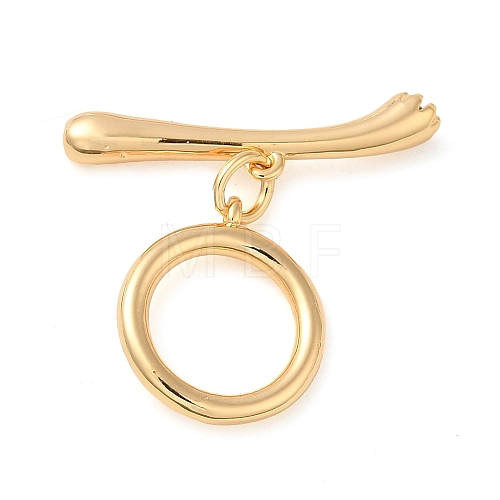 Brass Pave Clear Cubic Zirconia Toggle Clasps KK-M270-01G-1