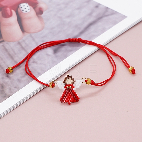 Friendship Angel Loom Pattern Miyuki Seed Beads Bracelets for Women BJEW-C011-45A-1