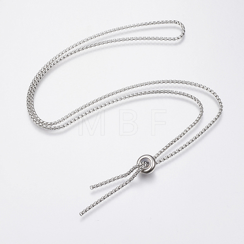 Tarnish Resistant 304 Stainless Steel Box Chain Necklace Making MAK-K011-01P-1